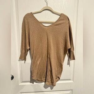 Express Shimmering Tan Long Sleeve Top